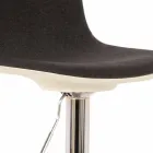 Tabouret design avec vérin à gaz en tissu et métal chromé, 2 pièces - Chrome Viadurini