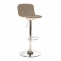 Tabouret design avec vérin à gaz en tissu et métal chromé, 2 pièces - Chrome