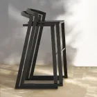 Tabouret design d'extérieur en aluminium de haute qualité, 3 pièces - Filomena Viadurini