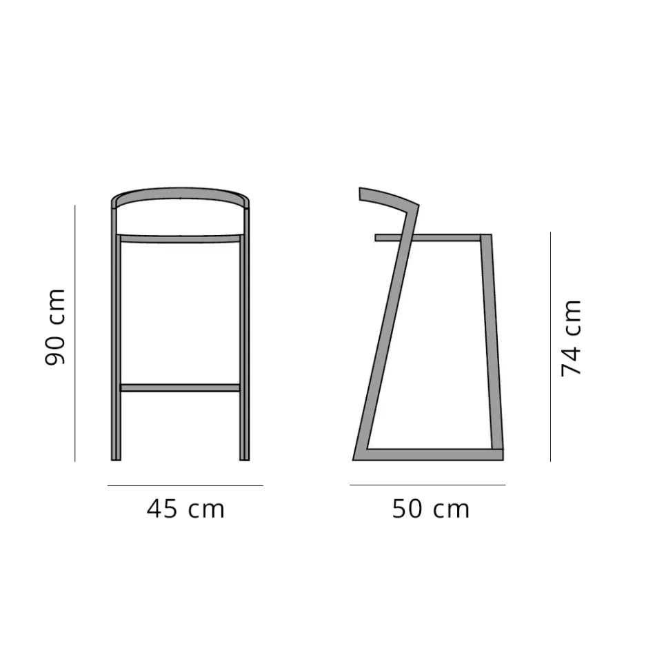 Tabouret design d'extérieur en aluminium de haute qualité, 3 pièces - Filomena Viadurini