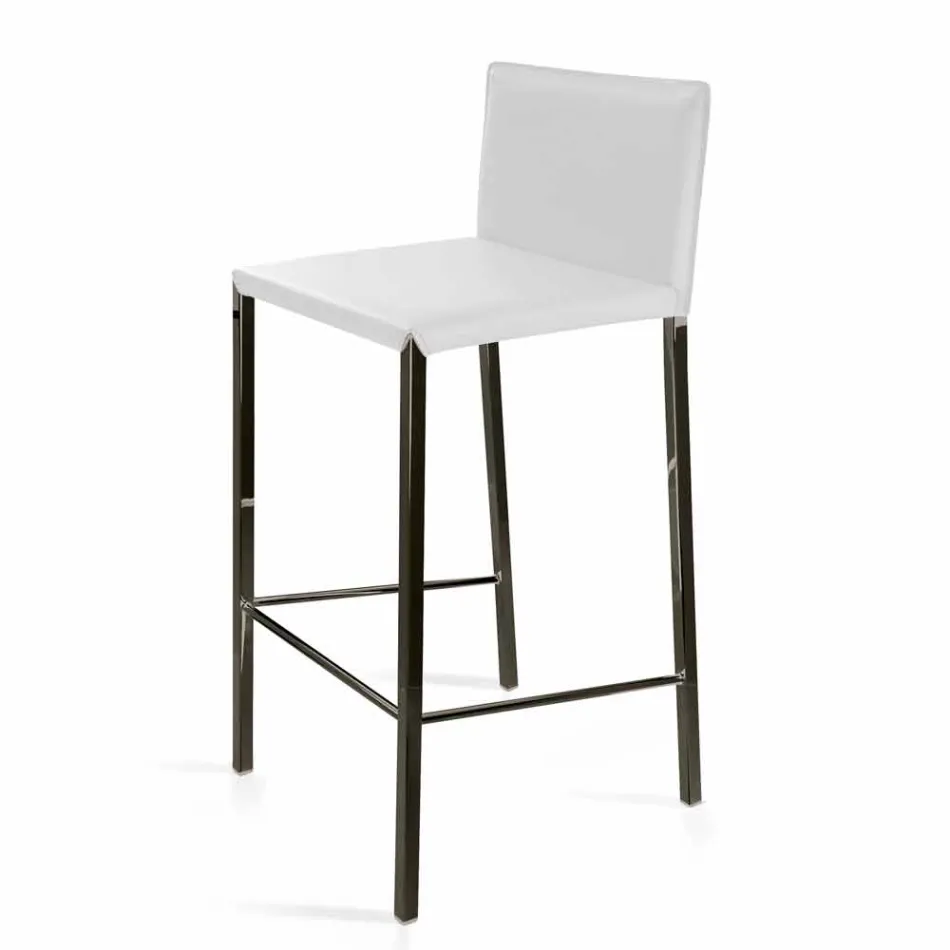 Tabouret design moderne avec dossier Alwyn H 86 cm, fabriqué en Italie Viadurini