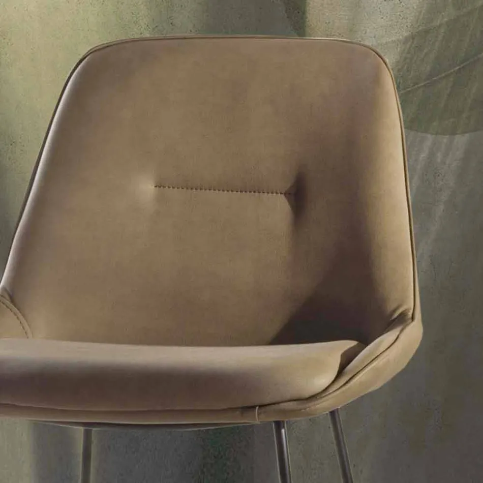 Tabouret de design moderne avec traîneau en métal peint - Ines Viadurini