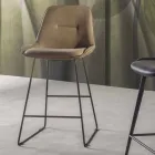 Tabouret de design moderne avec traîneau en métal peint - Ines Viadurini
