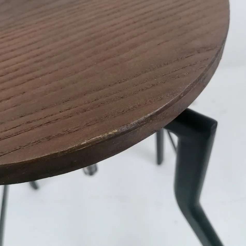 Tabouret design moderne en métal et bois réglable Livorno1 Viadurini