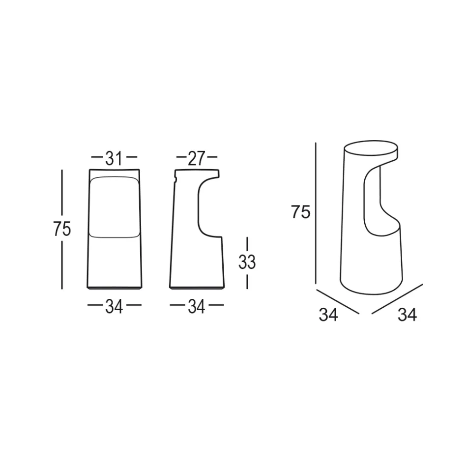Tabouret haut design en polyéthylène mat pour l'extérieur fabriqué en Italie - Forlina Viadurini