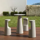 Tabouret haut design en polyéthylène mat pour l'extérieur fabriqué en Italie - Forlina Viadurini