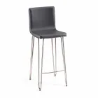 Tabouret design avec dossier haut Carlo, H 97 cm, fabriqué en Italie Viadurini