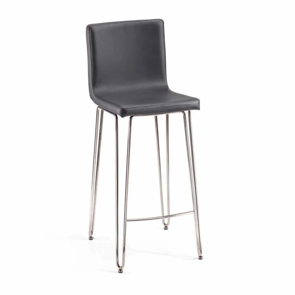 Tabouret design avec dossier haut Carlo, H 97 cm, fabriqué en Italie Viadurini