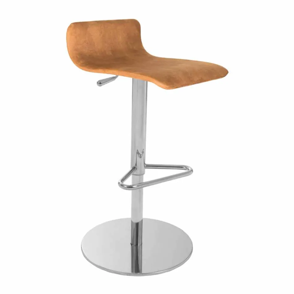 Tabouret design avec assise réglable et base en chrome Inigo Viadurini