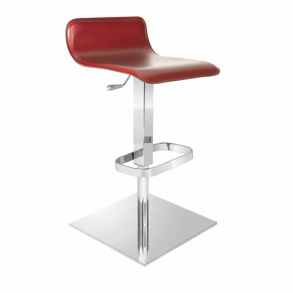 Tabouret design avec assise réglable et base en chrome Inigo Viadurini