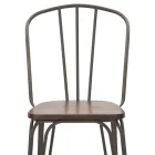 Tabouret design moderne de style industriel en fer et bois, 2 pièces - Erika Viadurini