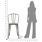 Tabouret design moderne de style industriel en fer et bois, 2 pièces - Erika Viadurini