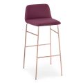 Tabouret de luxe recouvert de tissu avec base en métal fabriqué en Italie - Molde