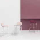 Tabouret de luxe recouvert de tissu avec base en métal fabriqué en Italie - Molde Viadurini