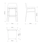 Tabouret de luxe recouvert de tissu avec base en métal fabriqué en Italie - Molde Viadurini