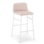 Tabouret de luxe recouvert de tissu avec base en métal fabriqué en Italie - Molde Viadurini