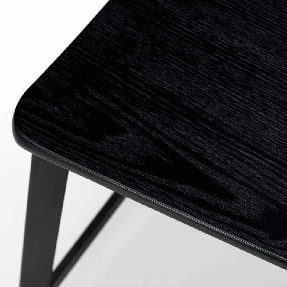 Tabouret design moderne en bois et métal, Elmas Viadurini