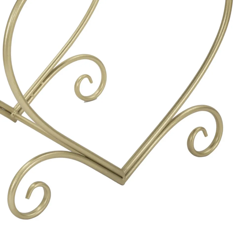 Tabouret bas en fer doré avec assise recouverte de tissu - Dimentico Viadurini