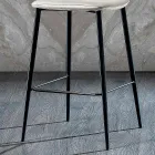 Tabouret élégant de design moderne en velours coloré et métal - Bizet Viadurini