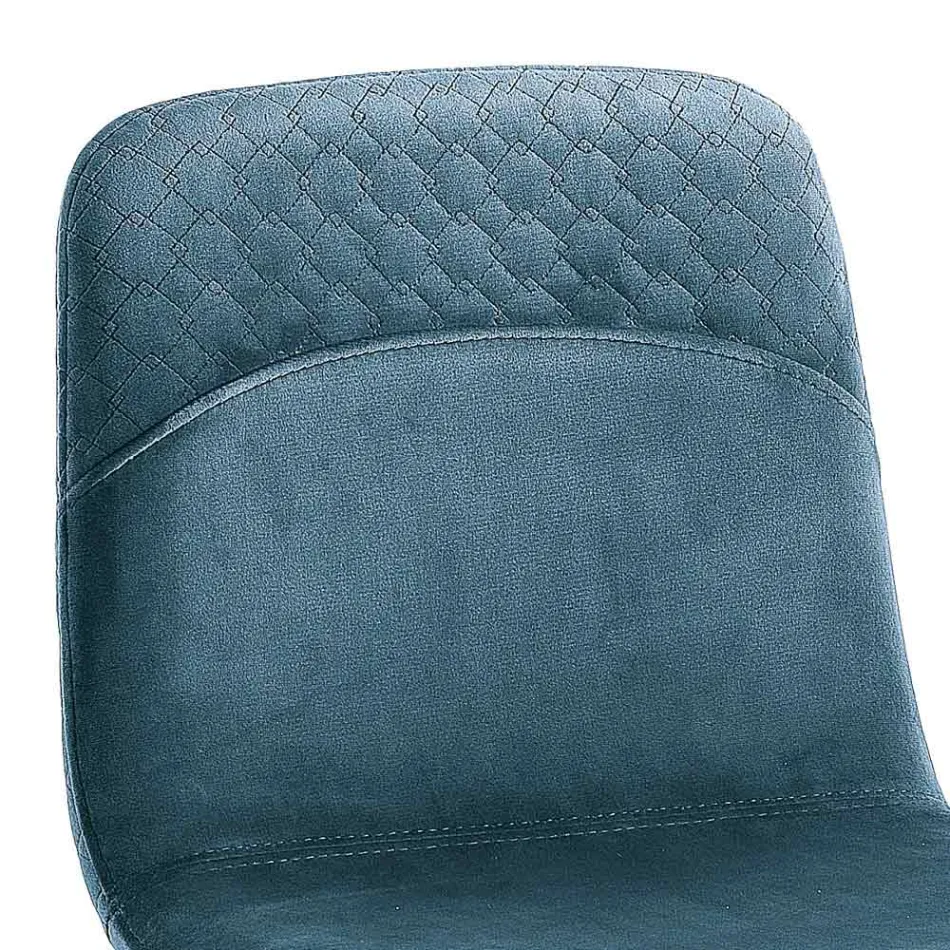 Tabouret élégant de design moderne en velours coloré et métal - Bizet Viadurini