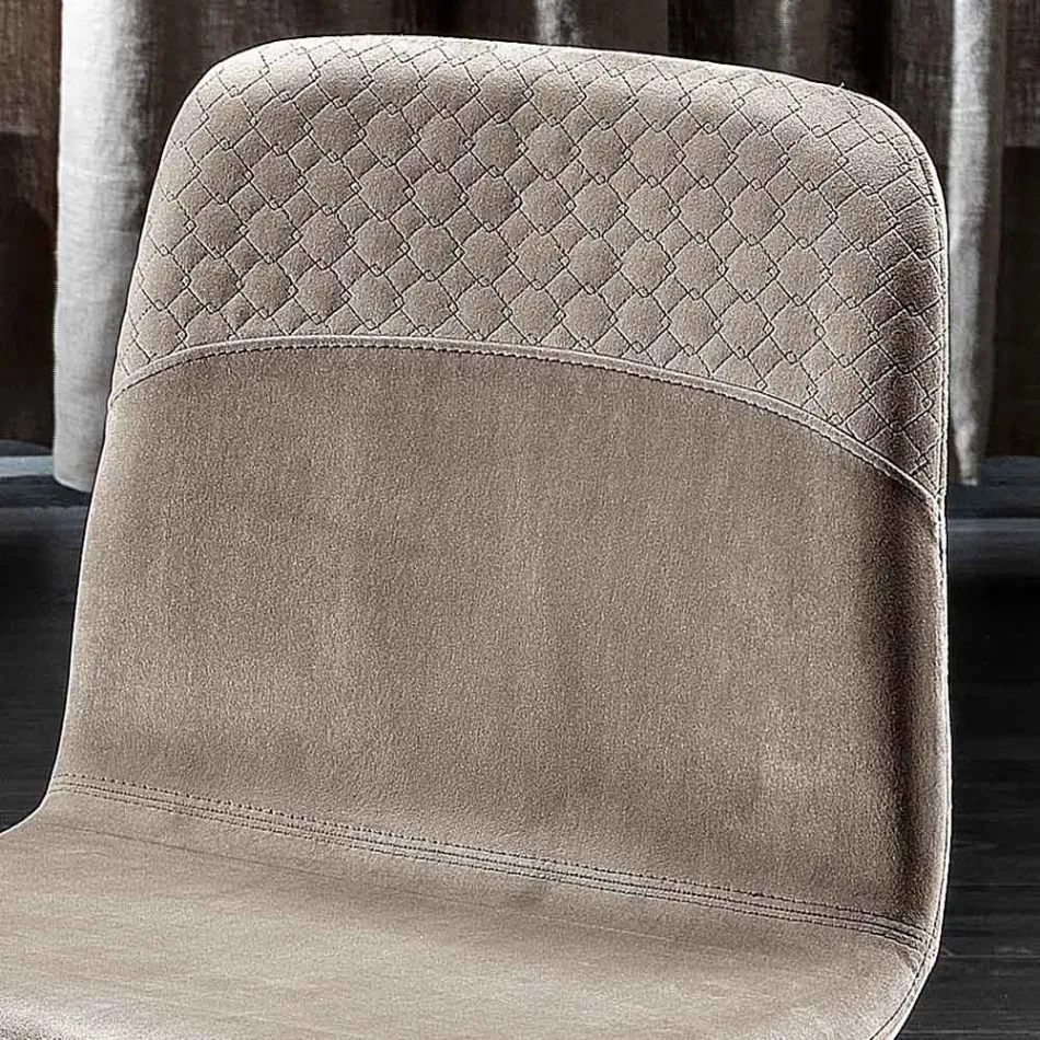 Tabouret élégant de design moderne en velours coloré et métal - Bizet Viadurini