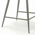 Tabouret fixe avec pieds en acier et assise rembourrée fabriqué en Italie - Gênes Viadurini