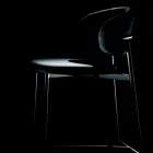 Tabouret fixe avec assise et dossier en velours fabriqué en Italie - Cagliari Viadurini