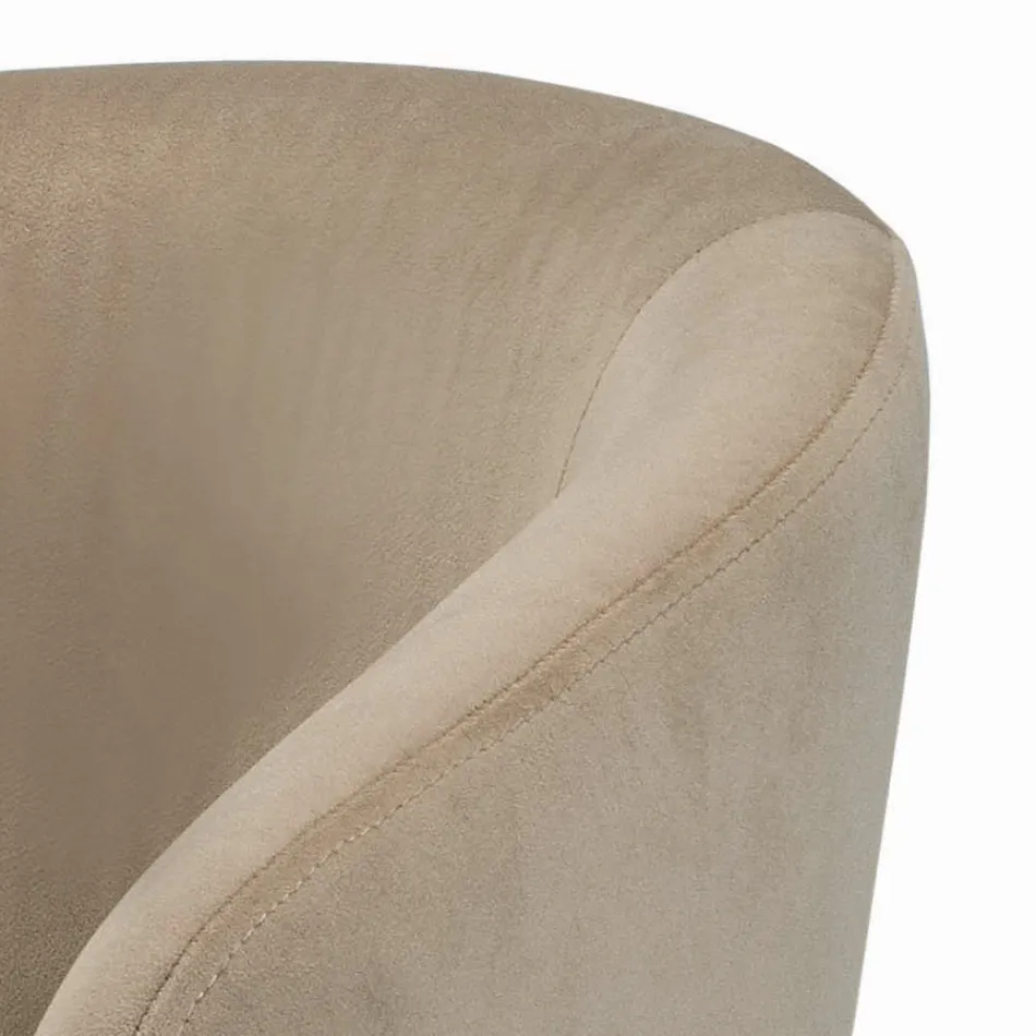 Tabouret fixe avec assise en velours et base en acier fabriqué en Italie - Alassio Viadurini