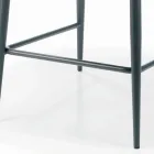 Tabouret fixe avec assise en velours et base en acier fabriqué en Italie - Alassio Viadurini