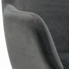 Tabouret fixe avec assise rembourrée et base en acier fabriqué en Italie - Arona Viadurini