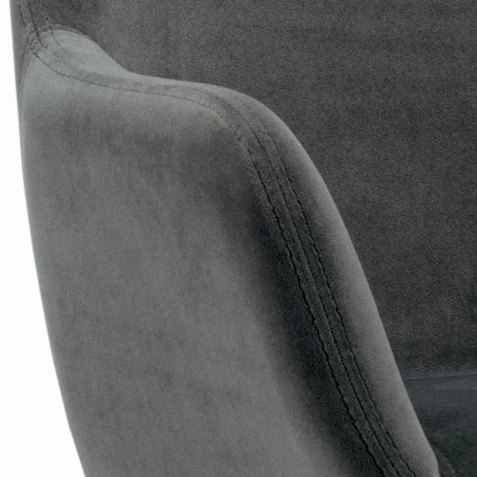 Tabouret fixe avec assise rembourrée et base en acier fabriqué en Italie - Arona Viadurini