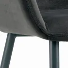 Tabouret fixe avec assise rembourrée et base en acier fabriqué en Italie - Arona Viadurini