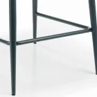 Tabouret fixe avec assise rembourrée et base en acier fabriqué en Italie - Arona Viadurini