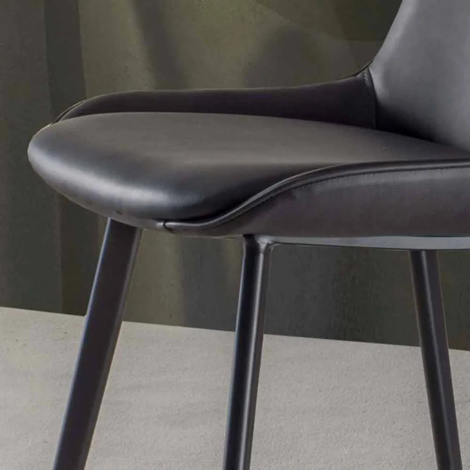 Tabouret fixe H 65 cm, structure avec 4 pieds en métal - Ines Viadurini