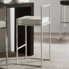 Tabouret fixe en éco-cuir, design moderne H 65 cm - Alina Viadurini