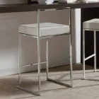 Tabouret fixe en éco-cuir, design moderne H 65 cm - Alina Viadurini