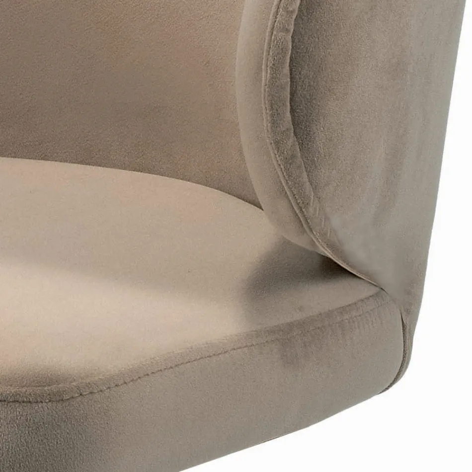 Tabouret pivotant avec assise en velours et base en acier fabriqué en Italie - Adria Viadurini