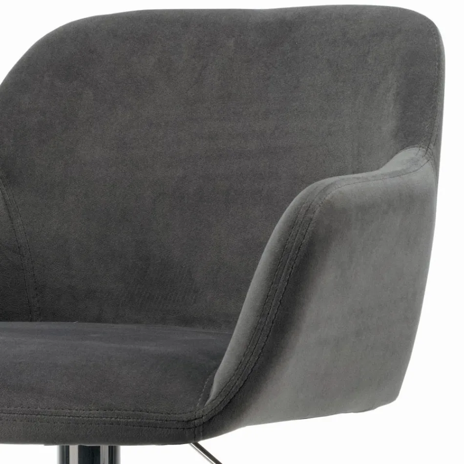 Tabouret pivotant avec assise rembourrée et base en acier fabriqué en Italie - Arona Viadurini