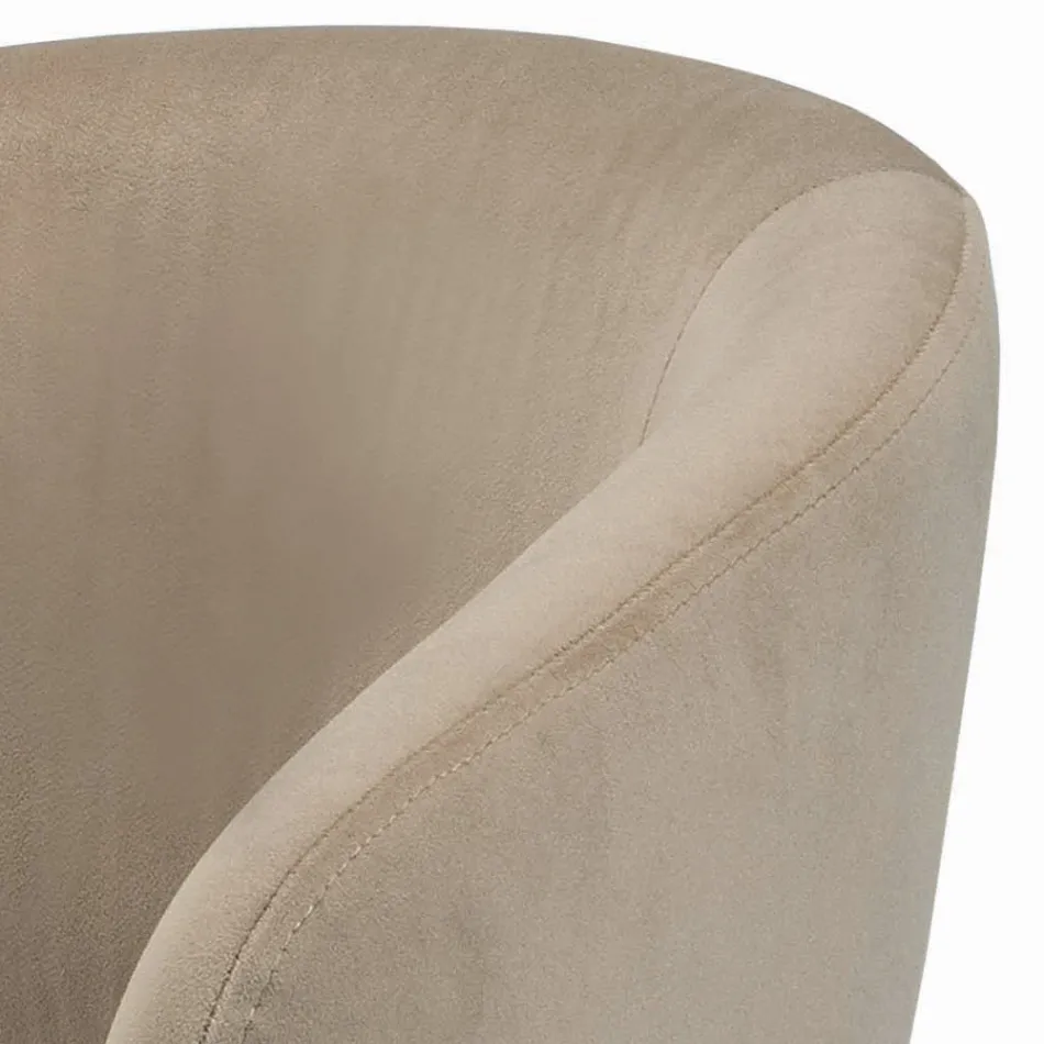 Tabouret pivotant et réglable en hauteur en velours et acier - Alassio Viadurini