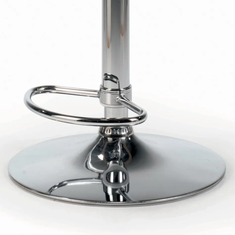 Tabouret pivotant et réglable en hauteur en velours et acier - Alassio Viadurini