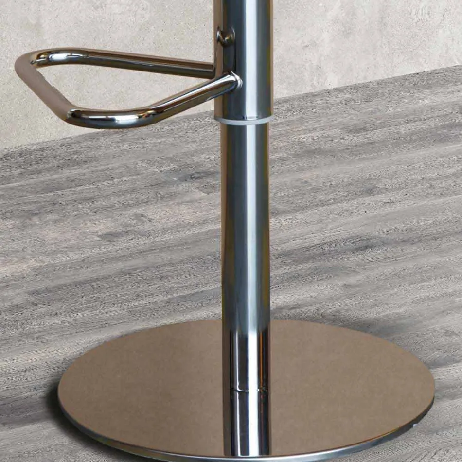 Tabouret Pivotant en Tissu et Acier avec Ascenseur à Gaz Fabriqué en Italie - Marchesi Viadurini