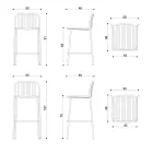 Tabouret d'extérieur empilable en métal fabriqué en Italie 2 pièces - Simply Viadurini