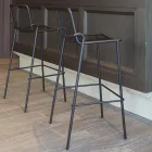 Tabouret d'extérieur empilable en métal Made in Italy 2 pièces - Vikas Viadurini