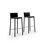 Tabouret design en acier rembourré en simili cuir, cuir ou peau - Modèle Pitt Viadurini