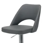 Tabouret en éco-cuir et acier avec vérin à gaz fabriqué en Italie - Lorenza Viadurini