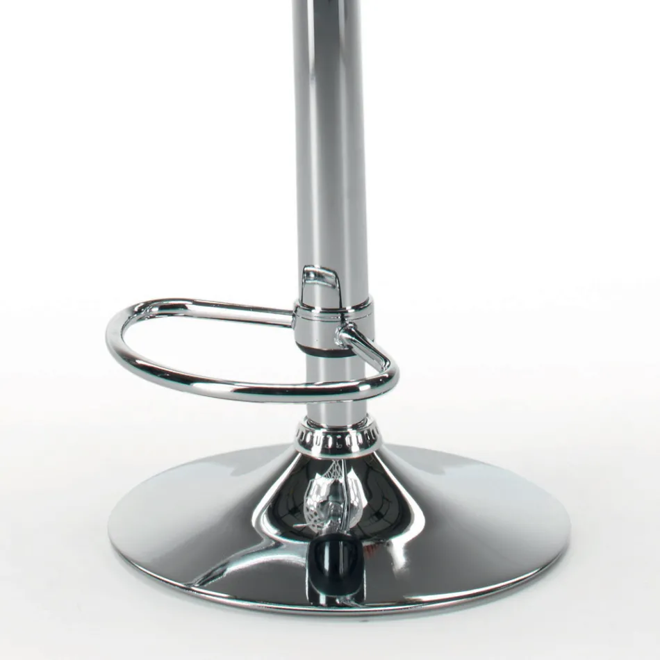 Tabouret en éco-cuir et acier avec vérin à gaz fabriqué en Italie - Lorenza Viadurini