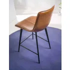 Tabouret en simili cuir effet cuir H 80, base 4 pieds - Ovid Viadurini