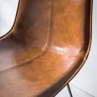 Tabouret en simili cuir effet cuir H 80, base 4 pieds - Ovid Viadurini