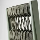 Tabouret en hêtre massif avec tissage de cordes colorées fabriqué en Italie - Nora Viadurini