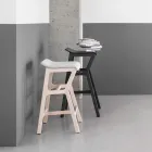 Tabouret en hêtre massif avec assise en tissu fabriqué en Italie - Regensburg Viadurini